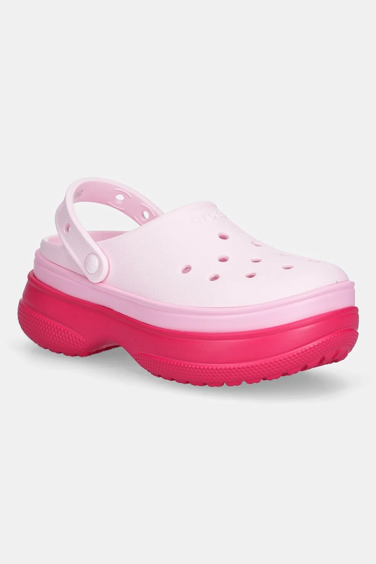 Crocs klapki Classic Stacked Clog 5-8 cm różowy 211355.6ZQ