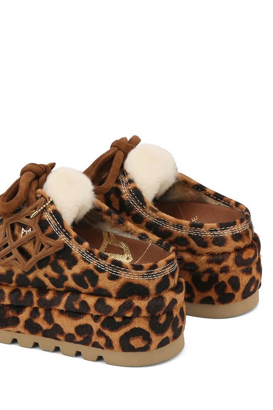 Obuwie Naked Wolfe kapcie skórzane Blizzard Blizzard.Leopard brązowy