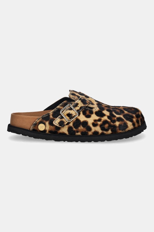 Birkenstock 1774 klapki skórzane Boston FUR 1031919 brązowy AW25