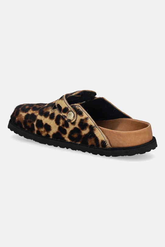 Obuwie Birkenstock 1774 klapki skórzane Boston FUR 1031919 brązowy