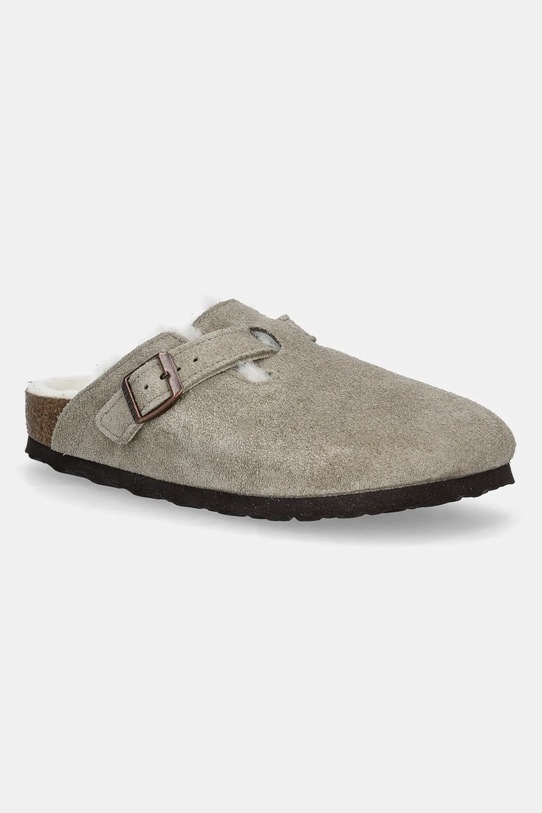Dětské semišové pantofle Birkenstock Boston Planet friendly béžová 1030480.36.39