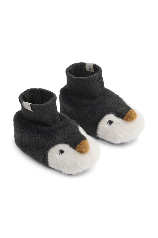Liewood kapcie Beth Penguin Plush Slippers czarny LW20697.9BYA