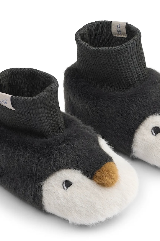 Papuče Liewood Beth Penguin Plush Slippers LW20697.9BYA čierna AW25