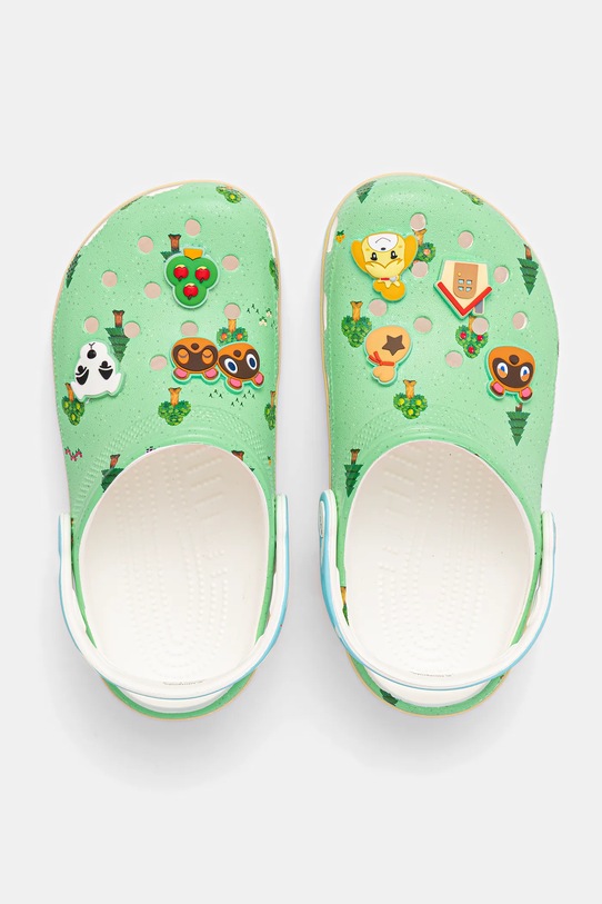 Dětské pantofle Crocs CROCS CLASSIC ANIMAL CROSSING CLOG 210113.CROCS.CLASSIC.AN zelená AW25