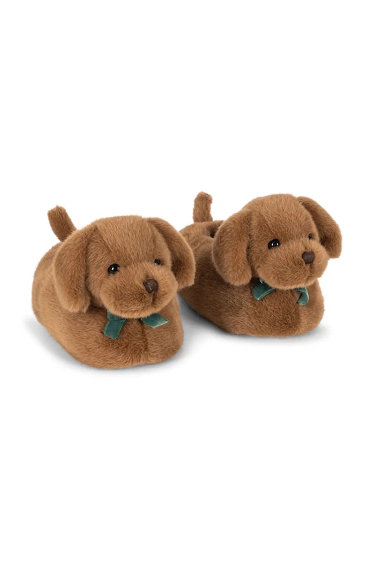 Konges Sløjd kapcie dziecięce SAUSAGE DOG FOOTIES KS105189.9BYA brązowy AW25