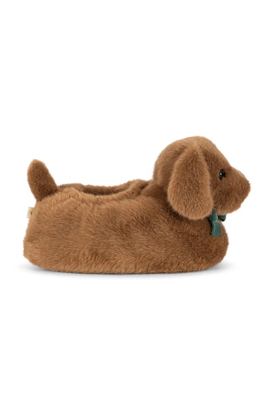Chłopiec Konges Sløjd kapcie dziecięce SAUSAGE DOG FOOTIES KS105189.9BYA brązowy