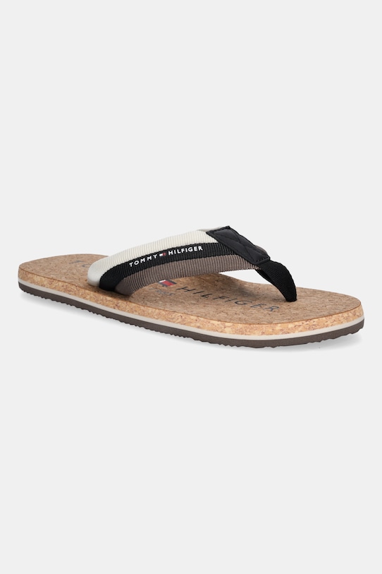 Žabky Tommy Hilfiger TH CORK BEACH SANDAL hnědá FM0FM05647