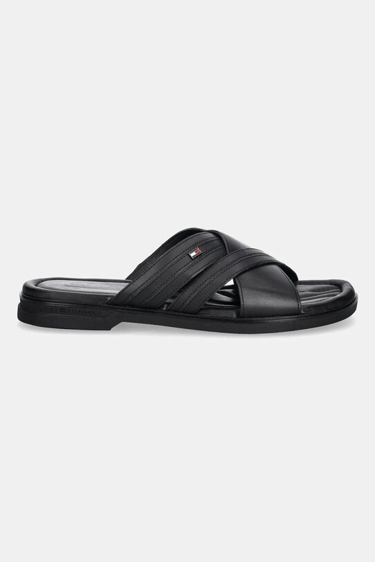 Tommy Hilfiger klapki skórzane PREMIUM TH CC LTH SANDAL FM0FM05504 czarny AW25