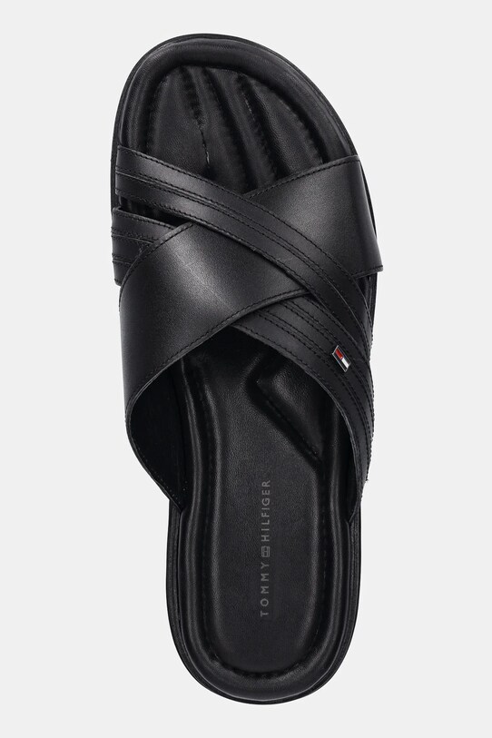 Obuwie Tommy Hilfiger klapki skórzane PREMIUM TH CC LTH SANDAL FM0FM05504 czarny