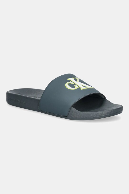 Calvin Klein Jeans papuci SLIDE JELLY MONO PU Planet friendly gri YM0YM01281