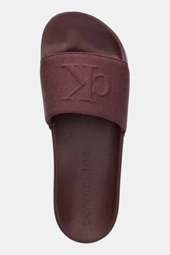 Calvin Klein Jeans klapki SLIDE HF MONO CV bordowy YM0YM01282