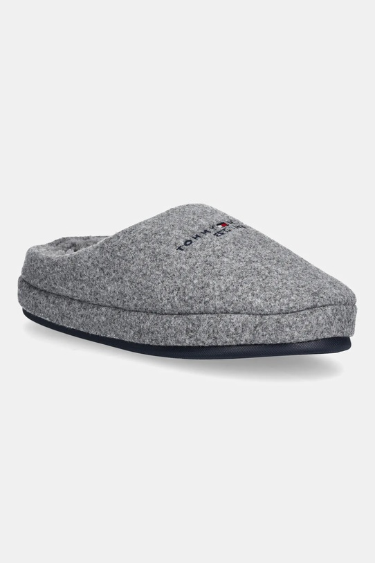 Tommy Hilfiger kapcie FELT HOUSE SHOE szary FM0FM05614