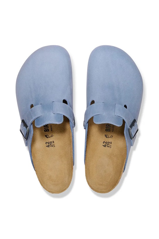 Birkenstock papuci de piele Boston albastru 1028225