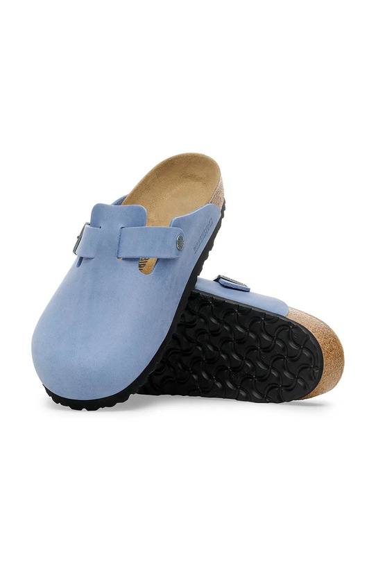 Birkenstock papuci de piele Boston 1028225 albastru