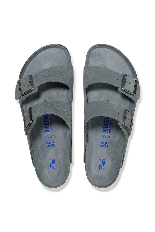 Obuwie Birkenstock klapki zamszowe Arizona 1030860 szary