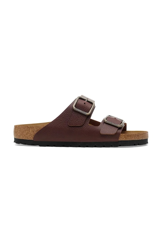 Birkenstock klapki skórzane Arizona Vintage Wood Wire Buckle Planet friendly brązowy 1030702.Roast
