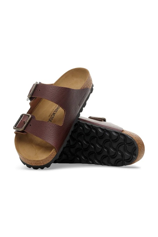 Birkenstock klapki skórzane Arizona Vintage Wood Wire Buckle 1030702.Roast brązowy