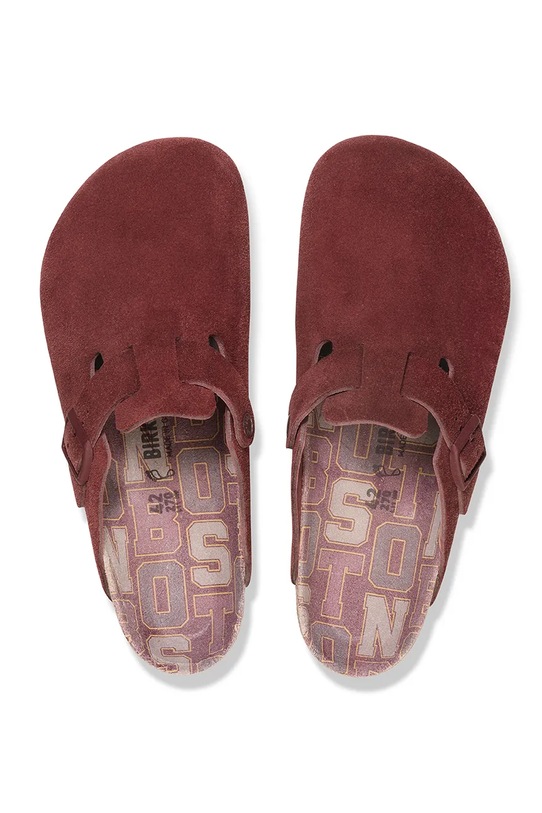 Obuwie Birkenstock klapki zamszowe Boston Varsity 1030648 czerwony