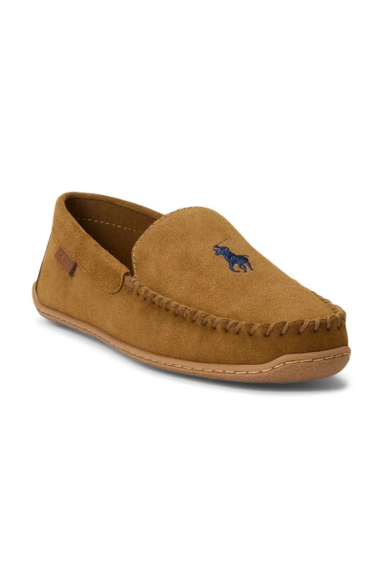 Παντόφλες σουέτ Polo Ralph Lauren Brenan 843981599003.101 καφέ AW25