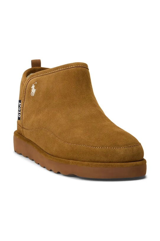 Παντόφλες σουέτ Polo Ralph Lauren Reade Hi 843981606002.101 καφέ AW25