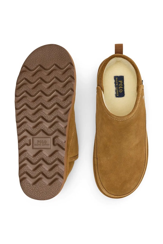 Велурени чехли Polo Ralph Lauren Reade Hi кафяв 843981606002.101