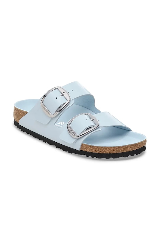 Birkenstock klapki skórzane Arizona Big Buckle 1030374 niebieski AW25
