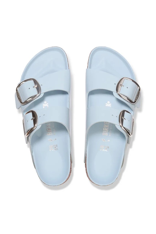 Birkenstock klapki skórzane Arizona Big Buckle niebieski 1030374