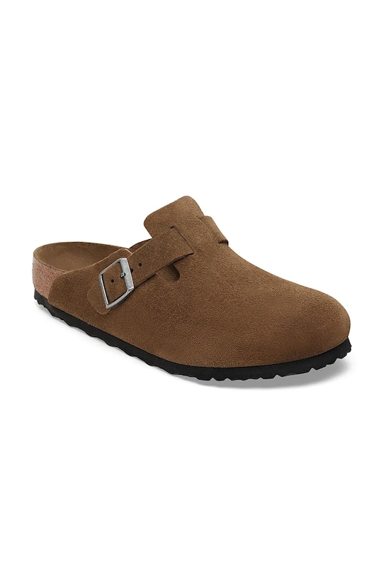 Замшеві шльопанці Birkenstock Boston 1030814 коричневий AW25