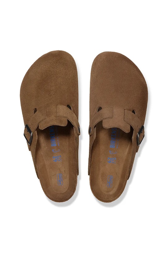 Birkenstock suede sliders Boston brown 1030814