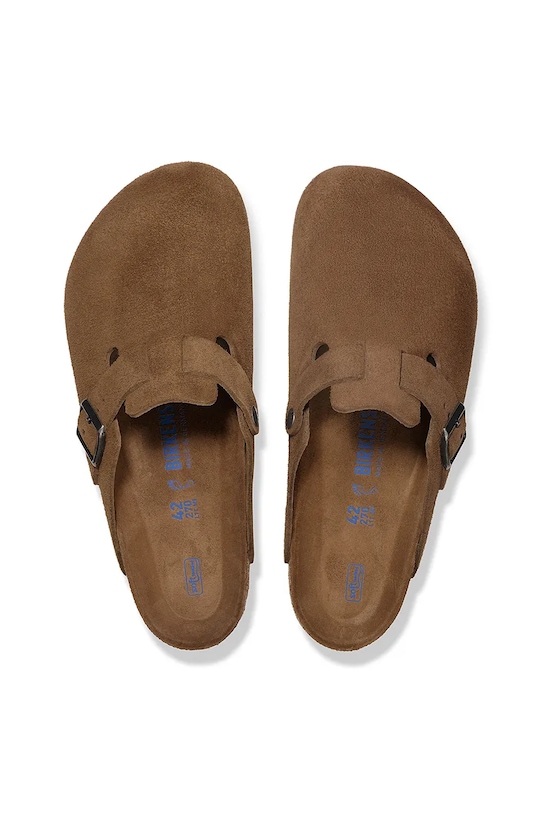 Замшеві шльопанці Birkenstock Boston коричневий 1030814