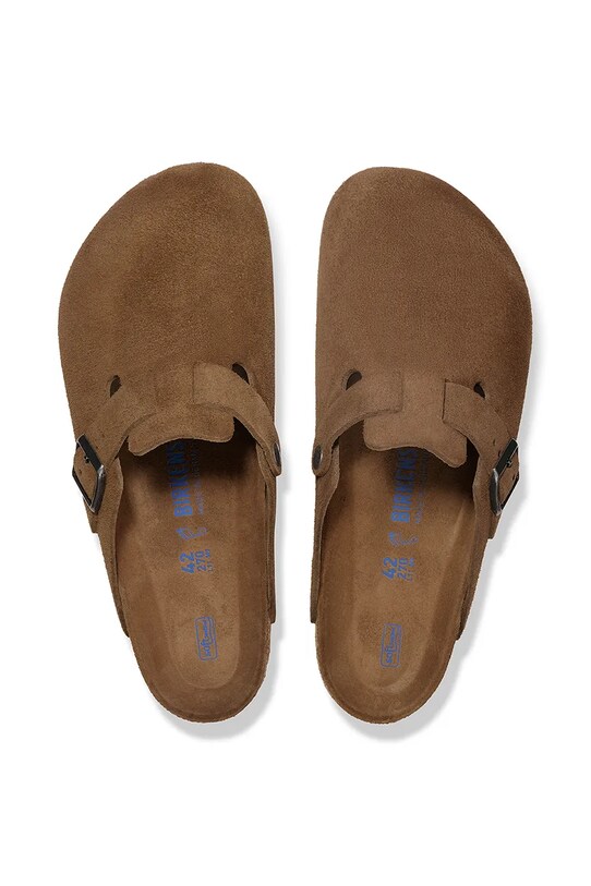 Obuwie Birkenstock klapki zamszowe Boston 1030814 brązowy