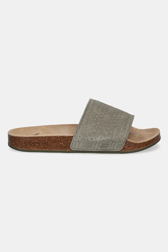 adidas Originals klapki zamszowe Adilette Rs JR3595 zielony AW25