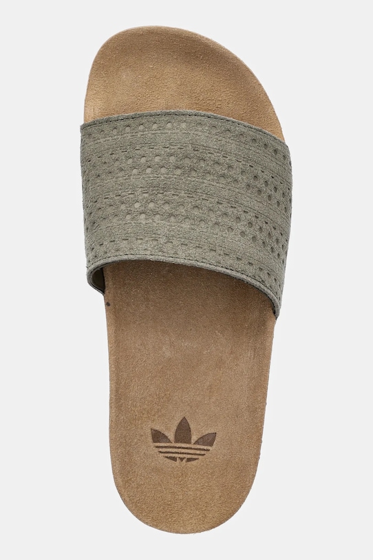 Semišové šľapky adidas Originals Adilette Rs zelená JR3595