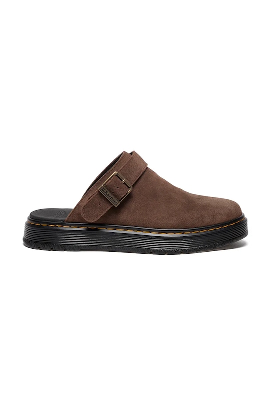 Dr. Martens klapki zamszowe Brookline Mule Mule płaski brązowy DM40666202