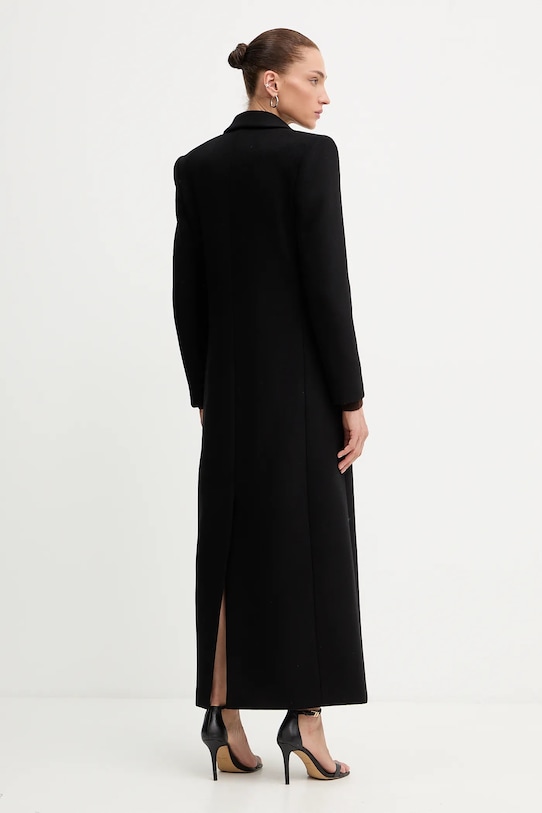 Odzież Elisabetta Franchi płaszcz z dodatkiem wełny CP00256E2 czarny