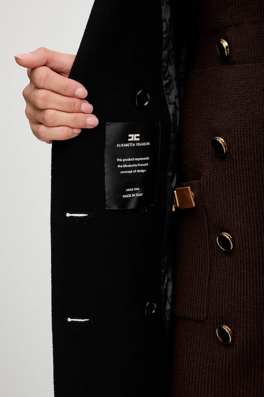 Elisabetta Franchi płaszcz z dodatkiem wełny CP00256E2