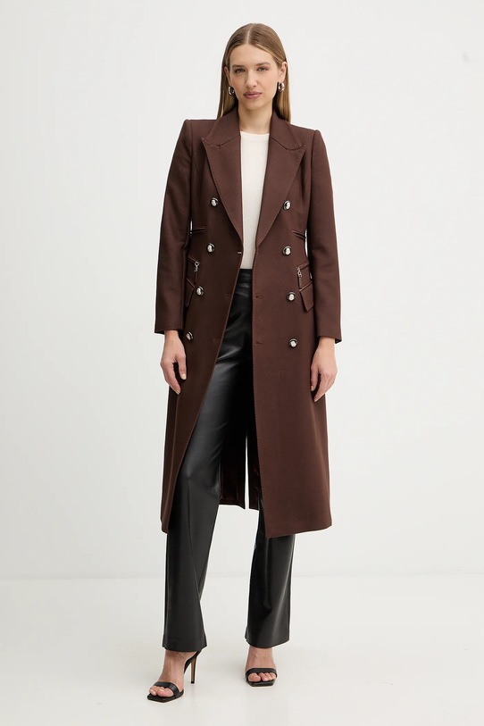 Elisabetta Franchi płaszcz CP01056E2 brązowy AW25