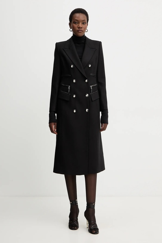 Elisabetta Franchi płaszcz nieocieplane czarny CP01056E2