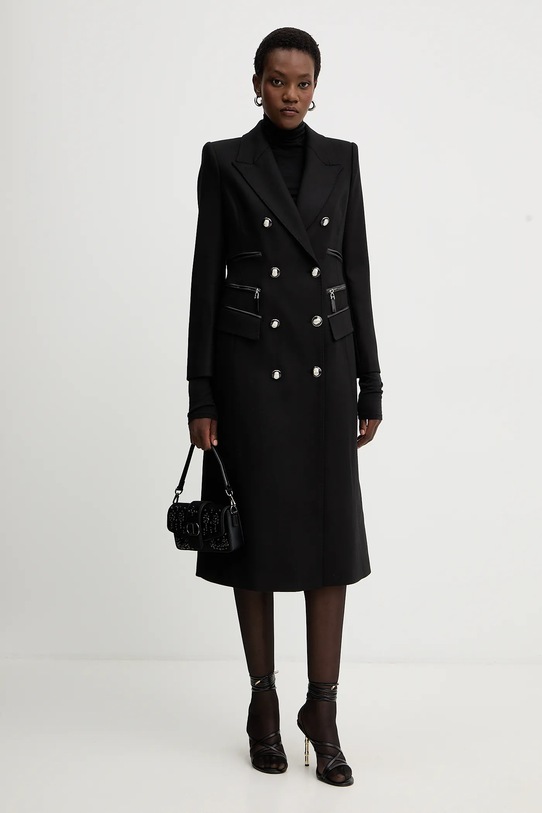 Elisabetta Franchi płaszcz CP01056E2 czarny AW25
