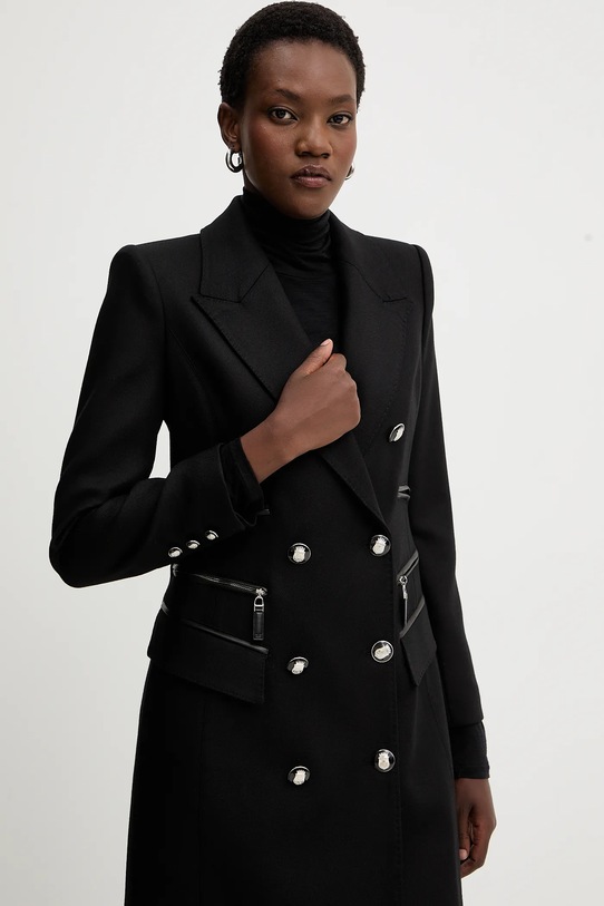 Elisabetta Franchi płaszcz czarny CP01056E2