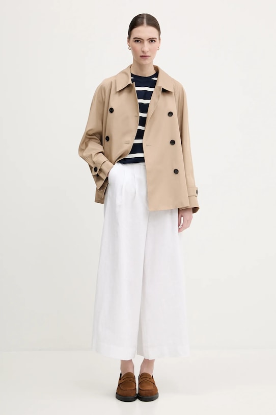 Tommy Hilfiger trencz bawełniany WW0WW45618 beżowy AW25