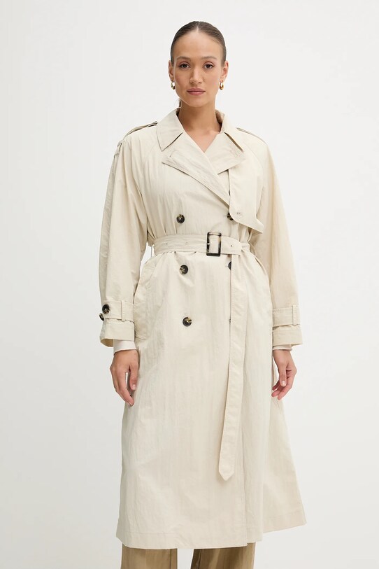 Trench kabát Tommy Hilfiger bez kapuce béžová WW0WW45632