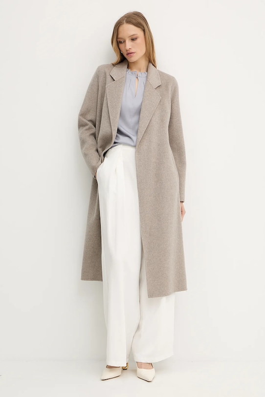 Vlněný kabát BOSS Cotaz_DF 50541513 béžová AW25