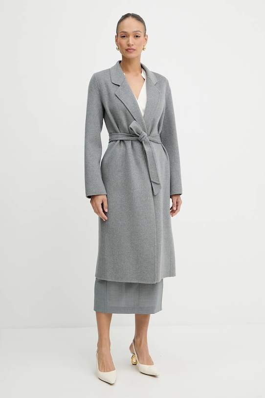 BOSS płaszcz wełniany 50541513 szary AW25