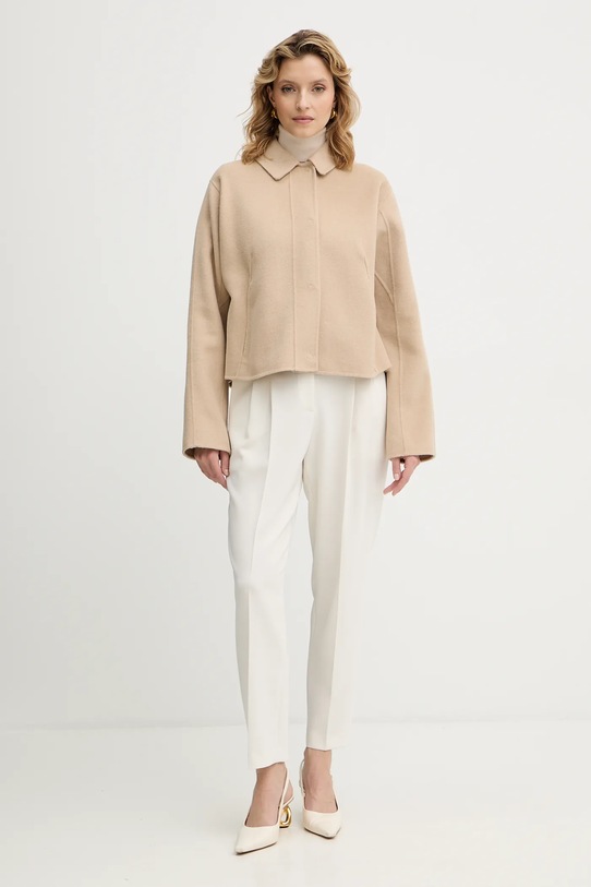 BOSS płaszcz wełniany 50543170 beżowy AW25