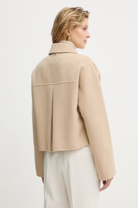 Odzież BOSS płaszcz wełniany 50543170 beżowy