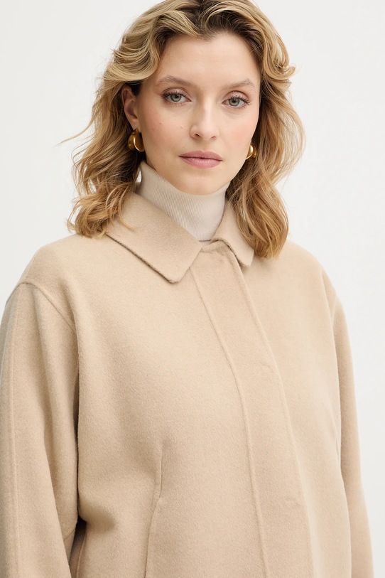 BOSS płaszcz wełniany beżowy 50543170