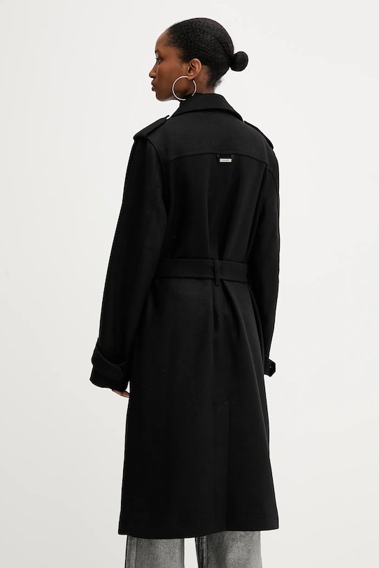 Дрехи Палто с вълна Iceberg N041.3052 черен