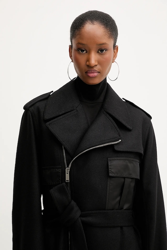 Палто с вълна Iceberg черен N041.3052