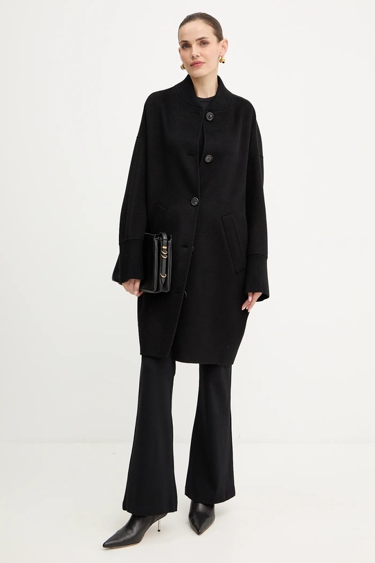 Pinko płaszcz wełniany 105404.A1ZQ czarny AW25